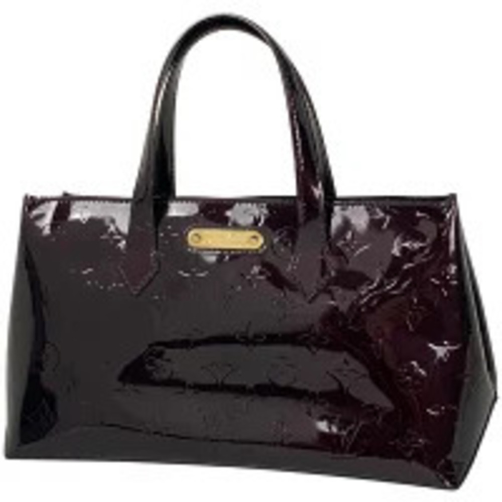 Louis Vuitton Wilshire Handbag Enamel Monogram Vernis Amarante Purple